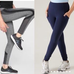 Athleta Girl Tights Leggings lot Navy and Gray Size L/12
